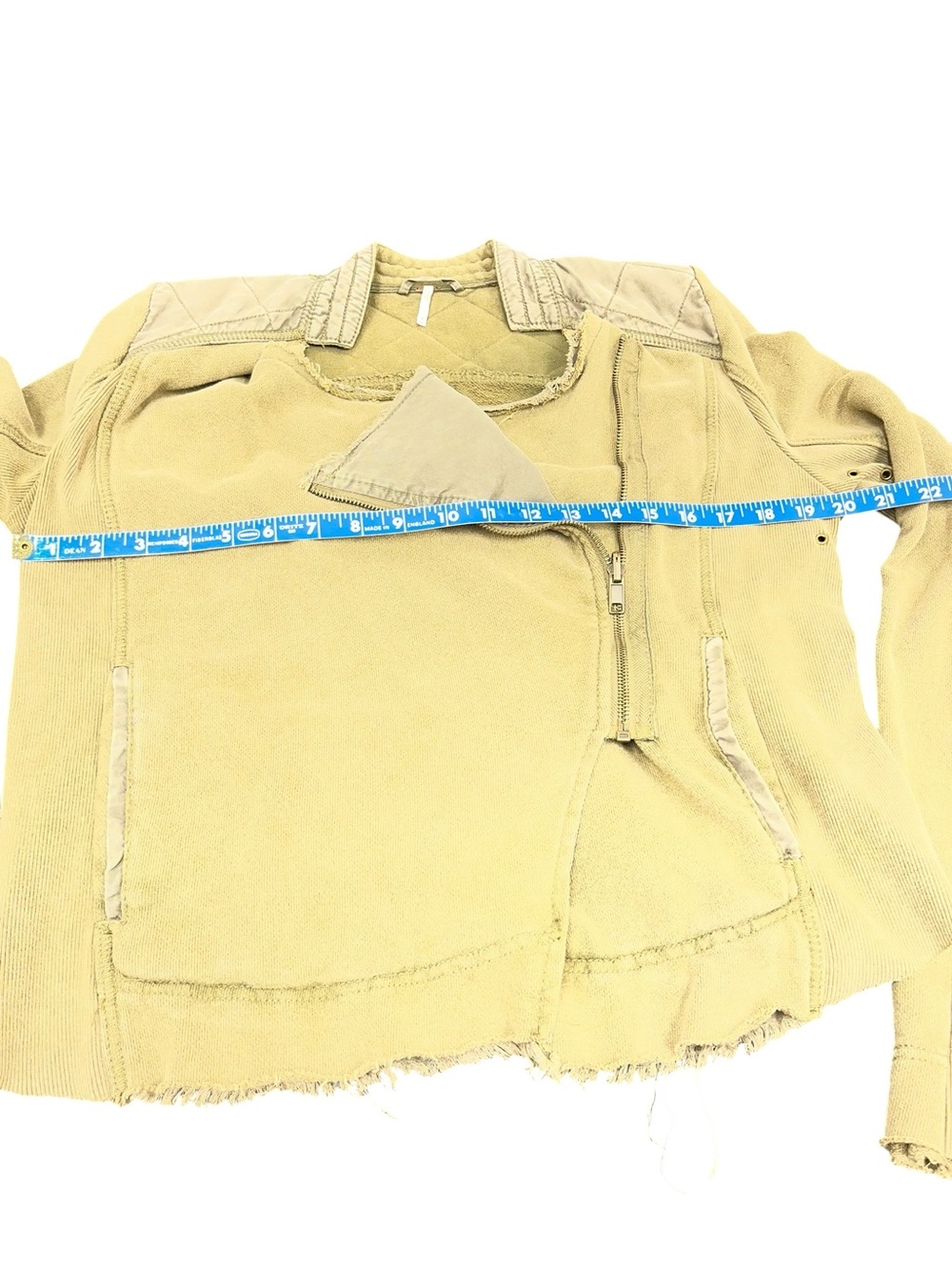 Free People Womens Size Medium Shrunken Moto Jacket Olive Moss Green - Picture 8 of 8